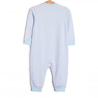 Scoop of Love Applique Romper, Light Blue Stripe