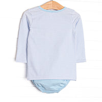 Scoop of Love Applique Diaper Set, Light Blue Stripe