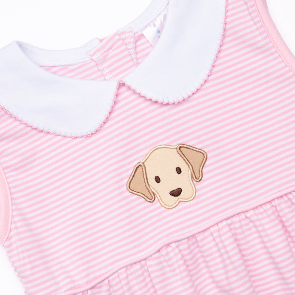 Perfect Pal Applique Dress, Pink Stripe