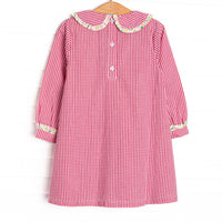 Going Steady Applique Dress, Red