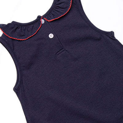 Old Glory Applique Ruffle Dress, Navy