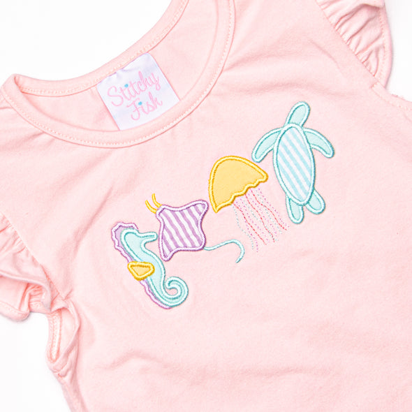 Sea Pals Short Set, Pink