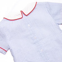 Stars and Stripes Applique Short Set, Blue