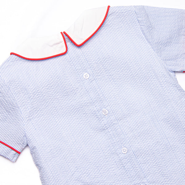 Stars and Stripes Applique Short Set, Blue
