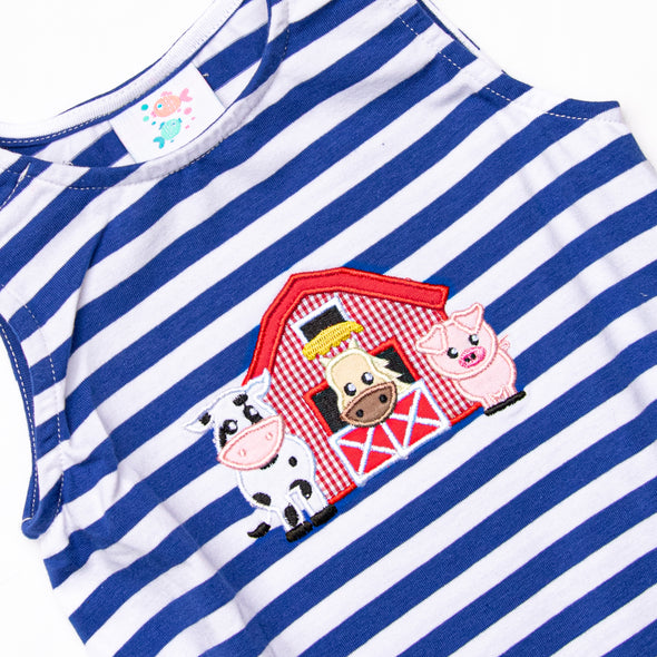 Back at the Barnyard Applique Bubble, Blue