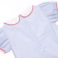 Stars and Stripes Applique Ruffle Short Set, Blue