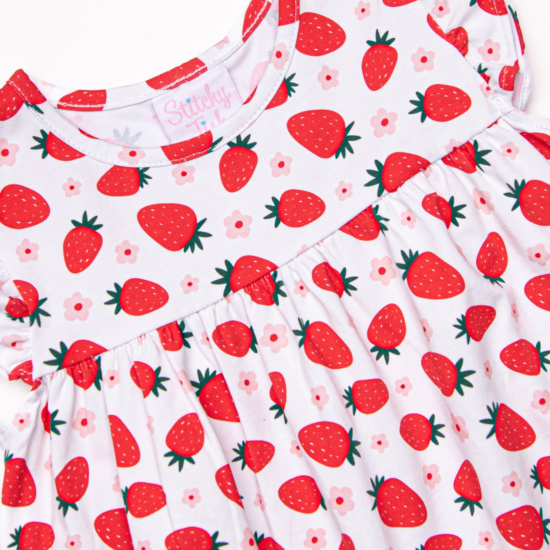 Strawberry Dreams Dress, Pink Stitchy Fish Strawberry Dreams Dress, Pink Stitchy Fish