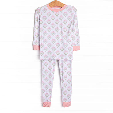 Palm Spring Sprouts Bamboo Pajama Set, Pink
