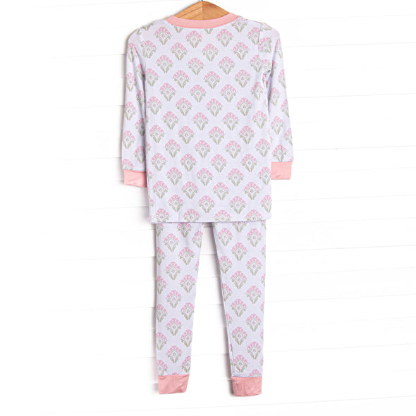 Palm Spring Sprouts Bamboo Pajama Set, Pink