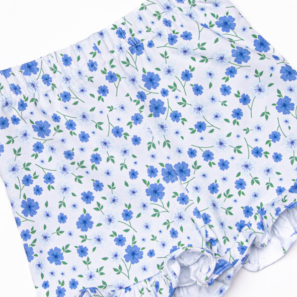 Pale Blooms Short Set, Blue