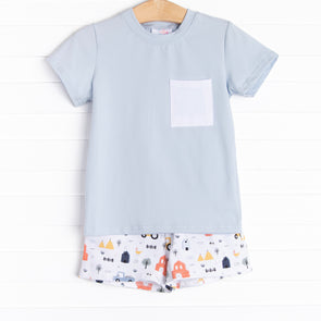 Farmer in the Dell Short Set, Blue