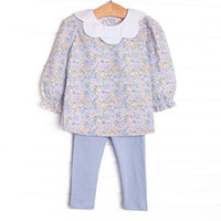 Poppy Fields Legging Set, Blue