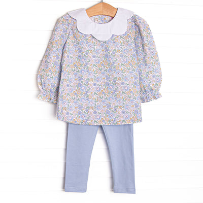 Poppy Fields Legging Set, Blue