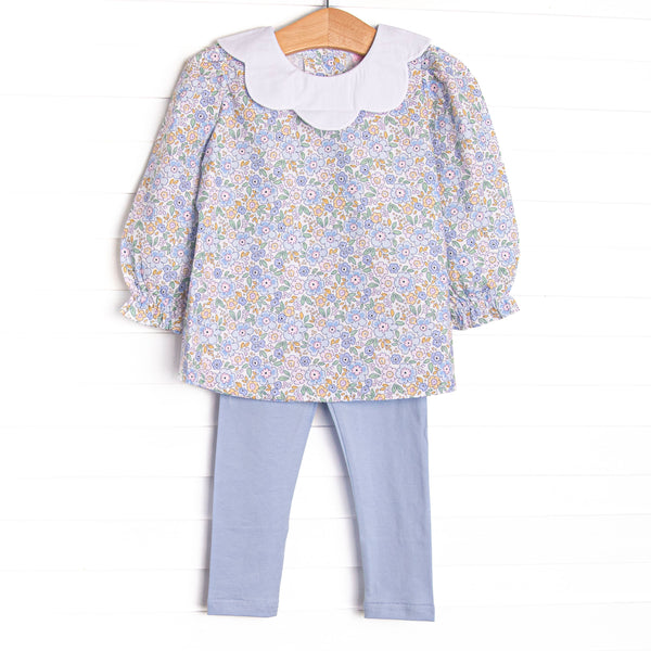 Poppy Fields Legging Set, Blue