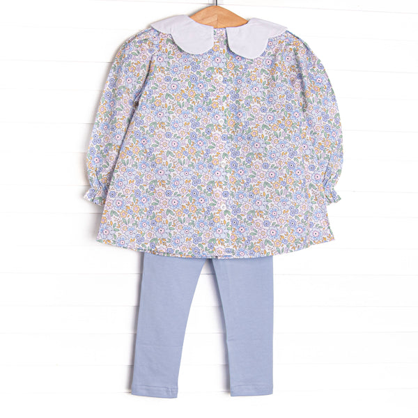 Poppy Fields Legging Set, Blue