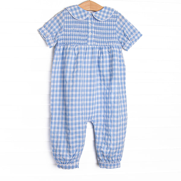 Going Gingham Romper, Blue