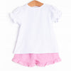 Blue Sky Breeze Applique Ruffle Short Set, Pink