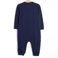 Locomotive Lad Applique Romper, Navy