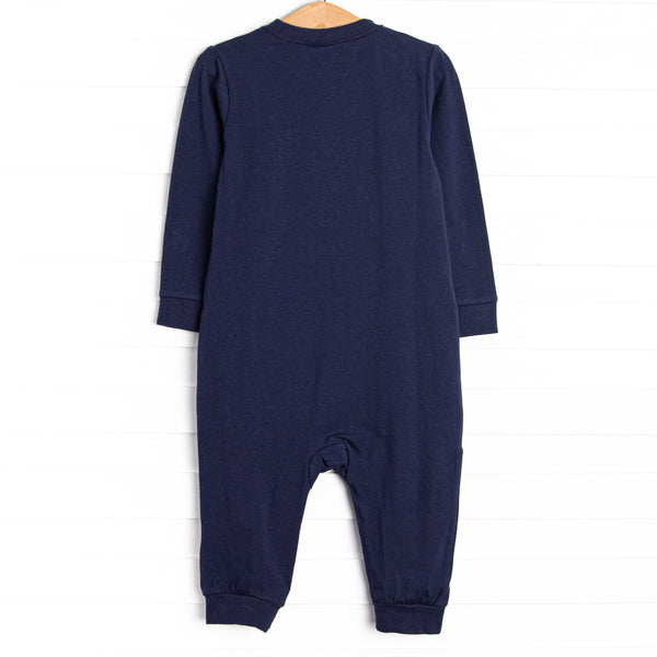 Locomotive Lad Applique Romper, Navy