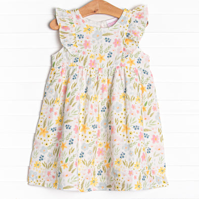 Flower Fields Muslin Dress, Pink