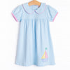 Blue Sky Breeze Applique Dress, Blue