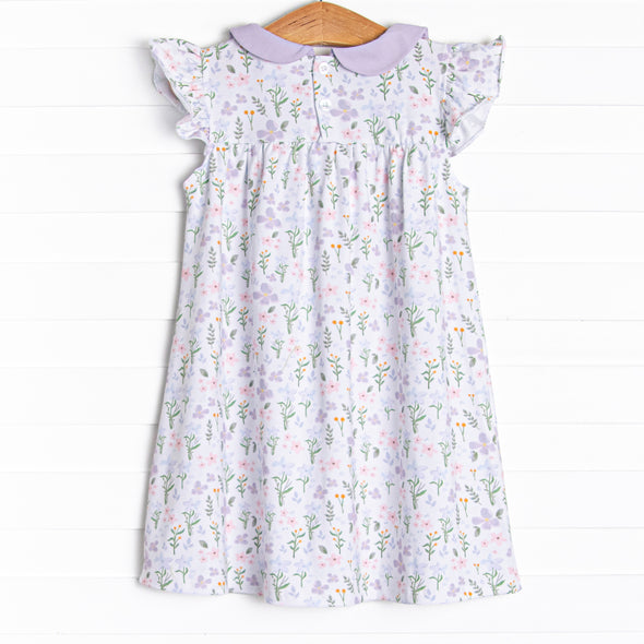 Picking Wildflowers Collared Dress, Purple
