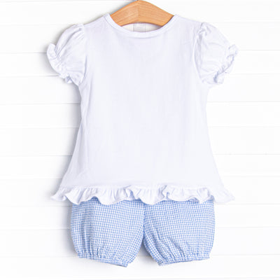 Anything is Popsicle Applique Bloomer Set, Blue Gingham