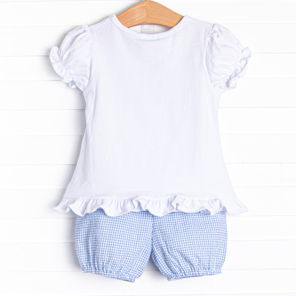 Anything is Popsicle Applique Bloomer Set, Blue Gingham