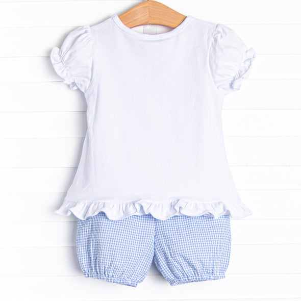 Anything is Popsicle Applique Bloomer Set, Blue Gingham