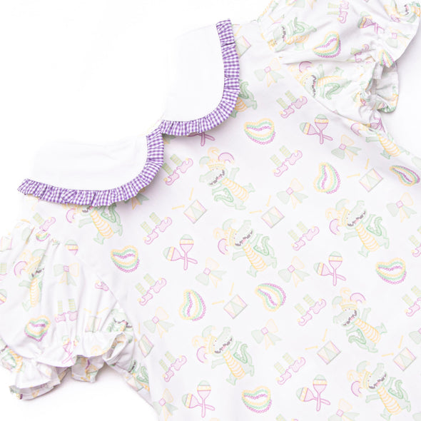 Mardi Gras Madness Ruffle Pant Set, Purple