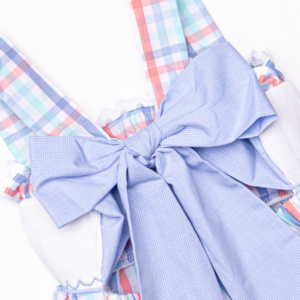 Land Ho! Smocked Ruffle Short Set, Blue