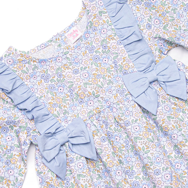 Poppy Fields Side Tie Legging Set, Blue