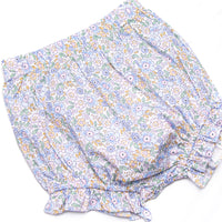 Poppy Fields Bow Diaper Set, Blue