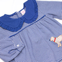 One Lucky Pup Applique Diaper Set, Blue