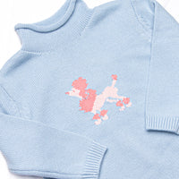 Toodles, Poodles Rolled Neck Sweater, Blue