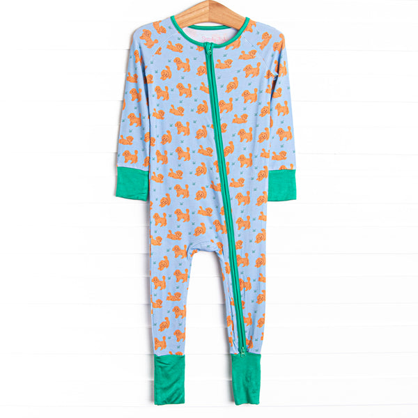 Snuggle Pup Bamboo Zippy Pajama, Blue