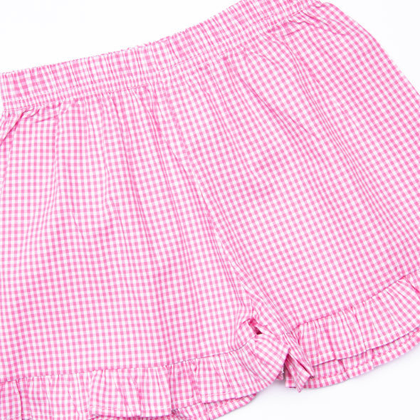 Blue Sky Breeze Applique Ruffle Short Set, Pink