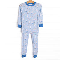 Rainy Day Waddle Bamboo Pajama Set, Blue