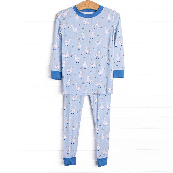 Rainy Day Waddle Bamboo Pajama Set, Blue