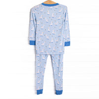 Rainy Day Waddle Bamboo Pajama Set, Blue
