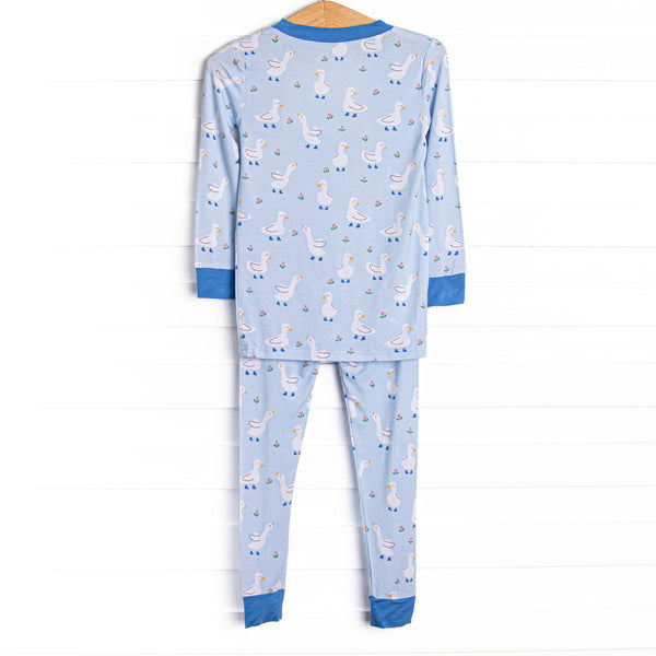Rainy Day Waddle Bamboo Pajama Set, Blue