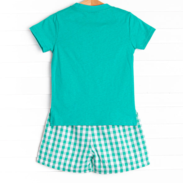 Hoppy Holiday Applique Short Set, Green