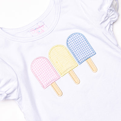 Anything is Popsicle Applique Bloomer Set, Blue Gingham