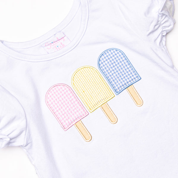 Anything is Popsicle Applique Bloomer Set, Blue Gingham