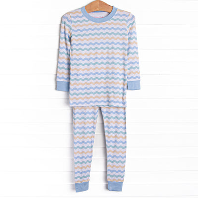 Cozy Current Bamboo Pajama Set, Blue