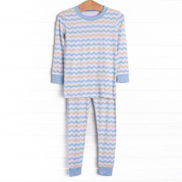 Cozy Current Bamboo Pajama Set, Blue