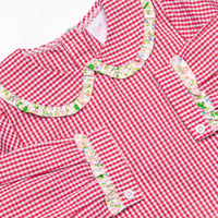 Going Steady Applique Diaper Set, Red