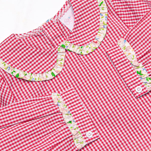 Going Steady Applique Diaper Set, Red