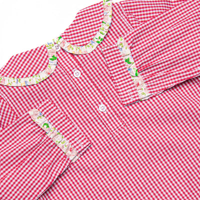 Going Steady Applique Diaper Set, Red