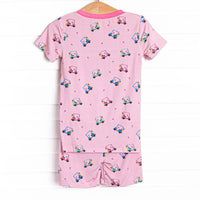 Retro Range Bamboo Pajama Short Set, Pink